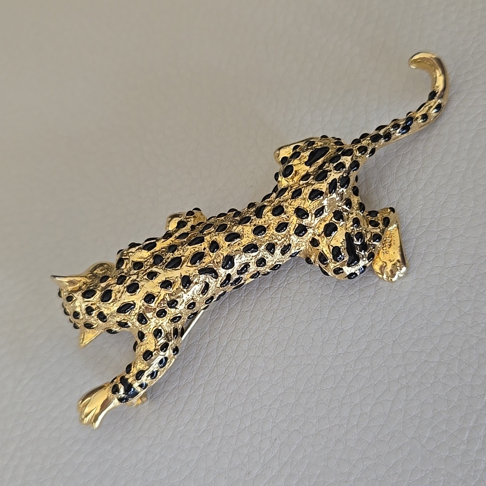 Carolee Vintage Gold-tone Leopard Brooch
